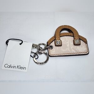 Calvin Klein Mini Purse Charm *Tan/Silver* NWT